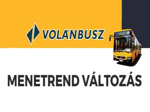 volanbusz menetrend valtozas 2018
